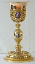 Solid silver gilt antique French Chalice.